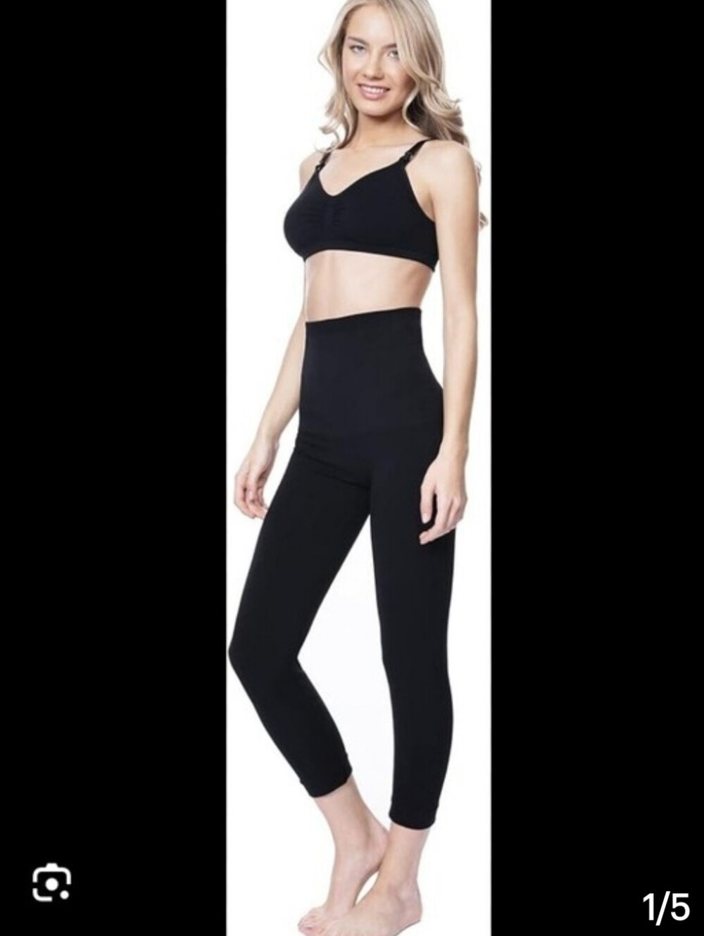 NWT High Waist Post-Partum Control Slimming Leggings Black Mothers Essencials